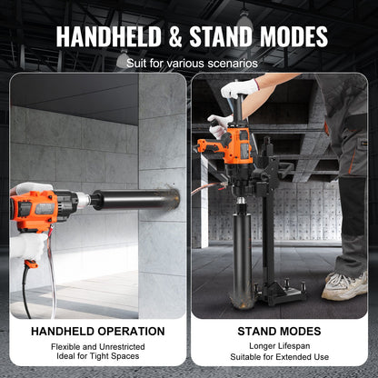 Kernbohrmaschine 2,03–18 cm Durchmesser, 2600 W, Hand- und Standkernbohrgerät