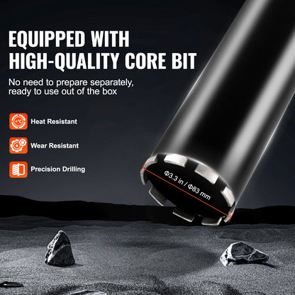 Kernbohrmaschine 2,03–18 cm Durchmesser, 2600 W, Hand- und Standkernbohrgerät