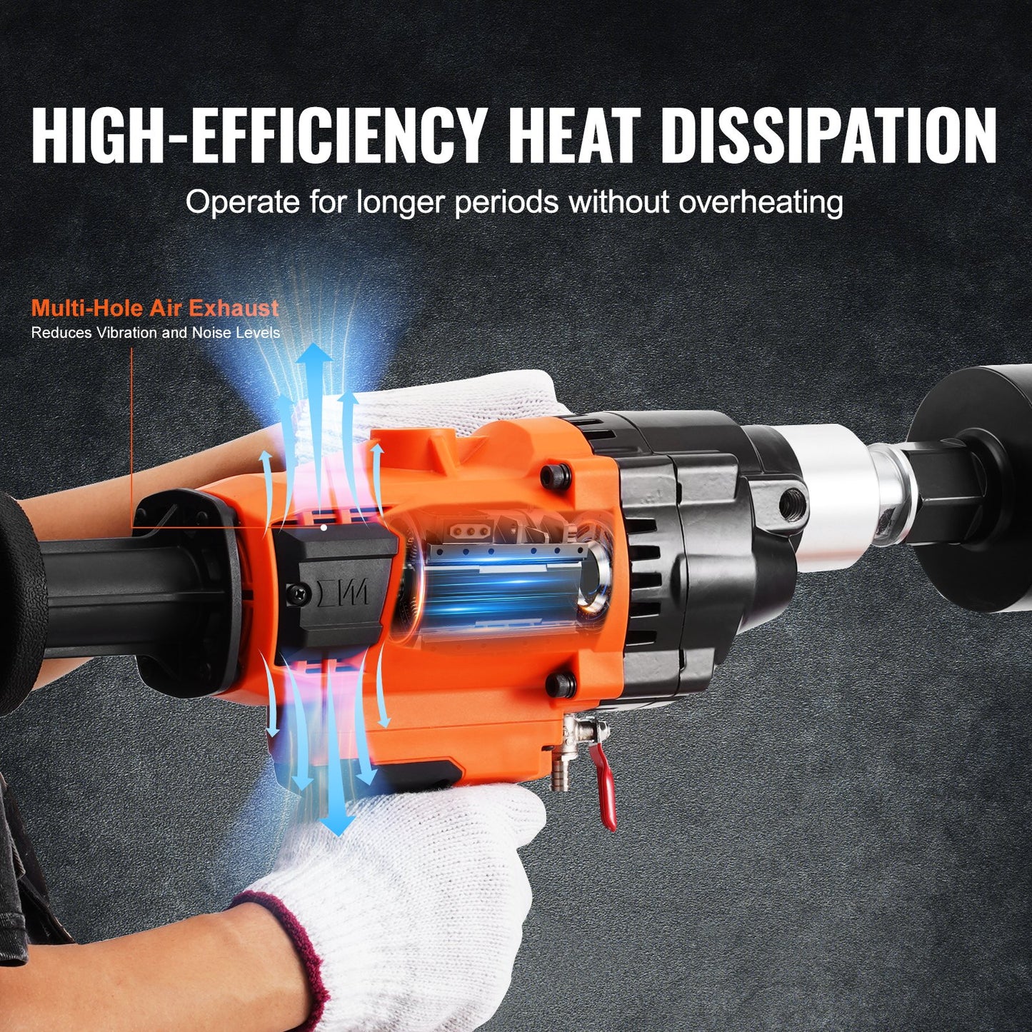 Kernbohrmaschine 2,03–18 cm Durchmesser, 2600 W, Hand- und Standkernbohrgerät