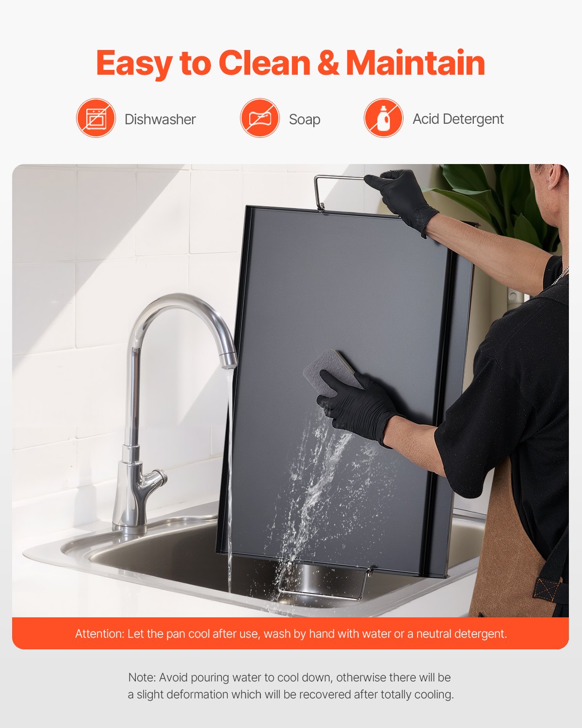 Grillplatte aus Kohlenstoffstahl, 61 x 41 cm (24 x 16 Zoll), universelle, flache, rechteckige Platte, Gasgrillplatte für BBQ-Grill, Teppanyaki, tragbares Familienkochgeschirr mit Griff, für Camping, Grillpartys