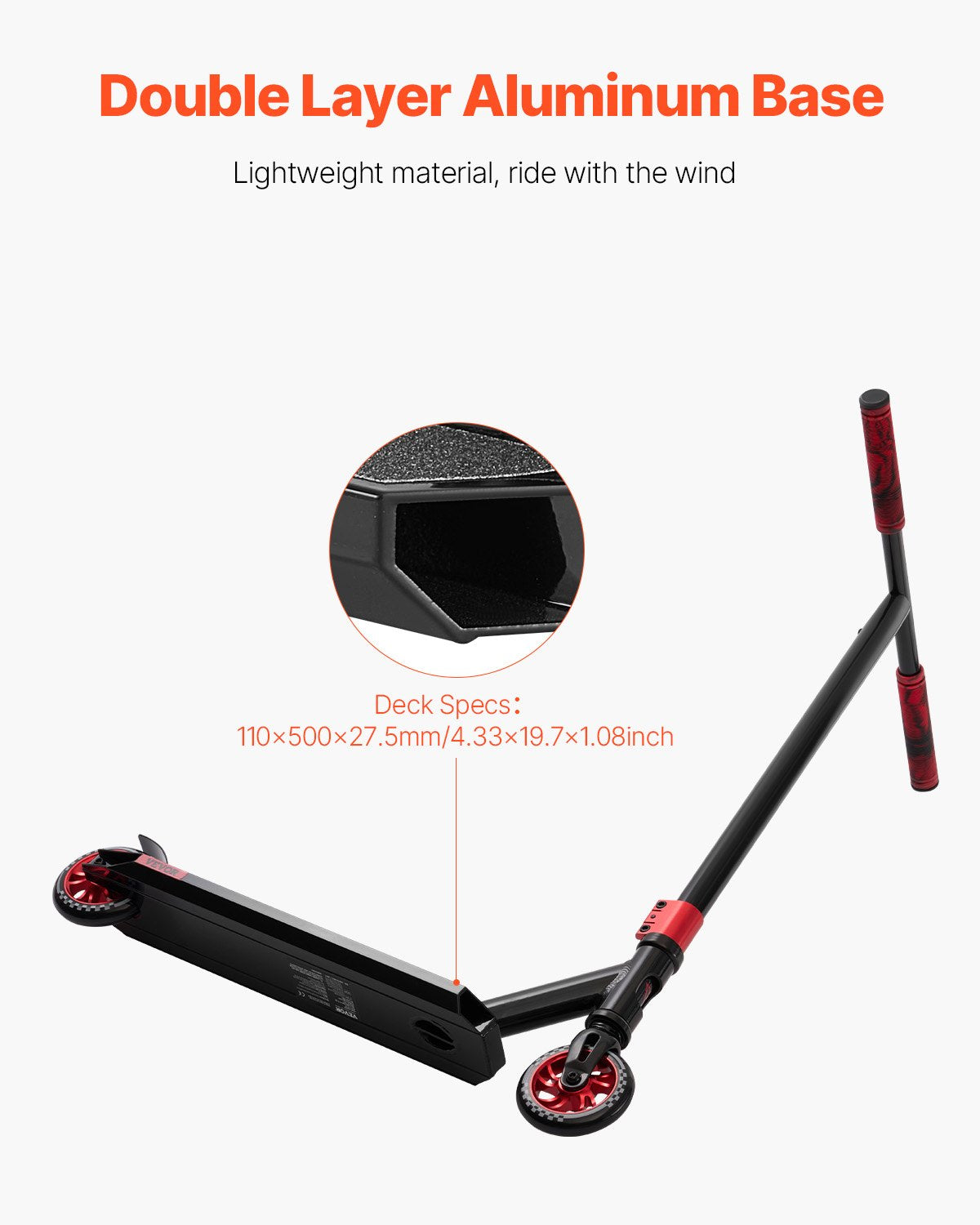 Stunt-Scooter, Profi-Trick-Scooter für Kinder (11–13 Jahre), Jugendliche, Erwachsene, Jungen und Mädchen, Freestyle-Street-Scooter für Fortgeschrittene und Anfänger, Doppellagiges, leichtes Aluminiumdeck