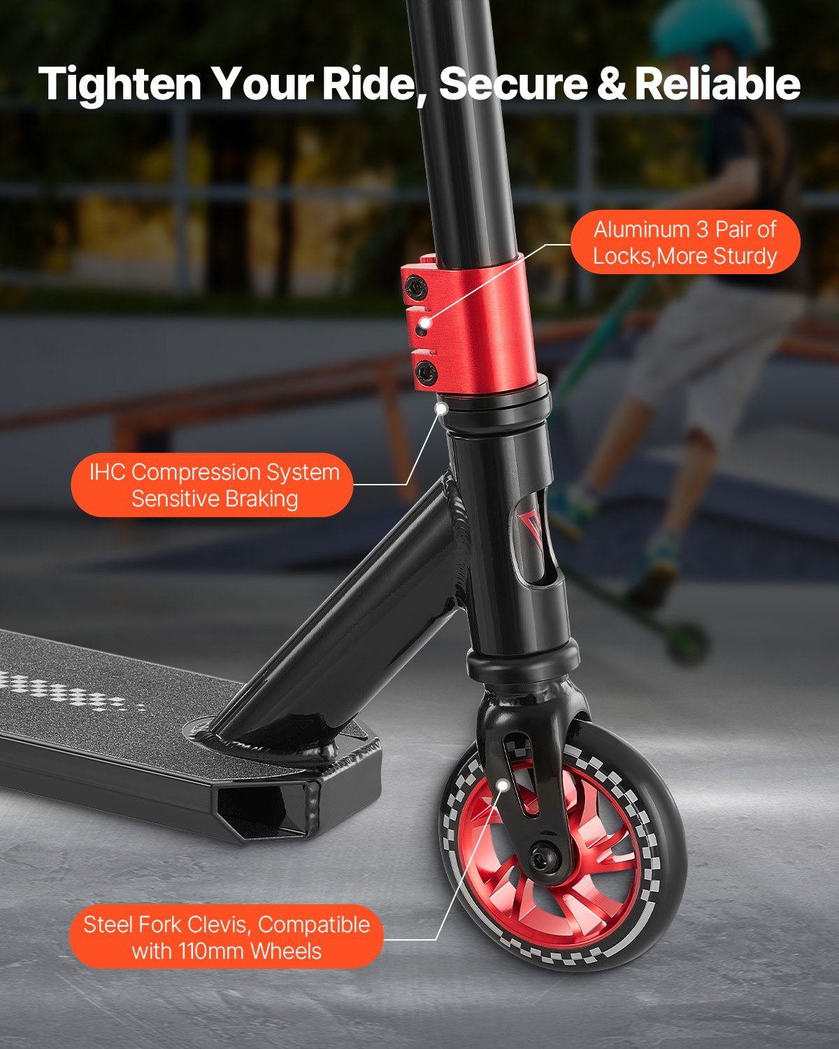 Stunt-Scooter, Profi-Trick-Scooter für Kinder (11–13 Jahre), Jugendliche, Erwachsene, Jungen und Mädchen, Freestyle-Street-Scooter für Fortgeschrittene und Anfänger, Doppellagiges, leichtes Aluminiumdeck