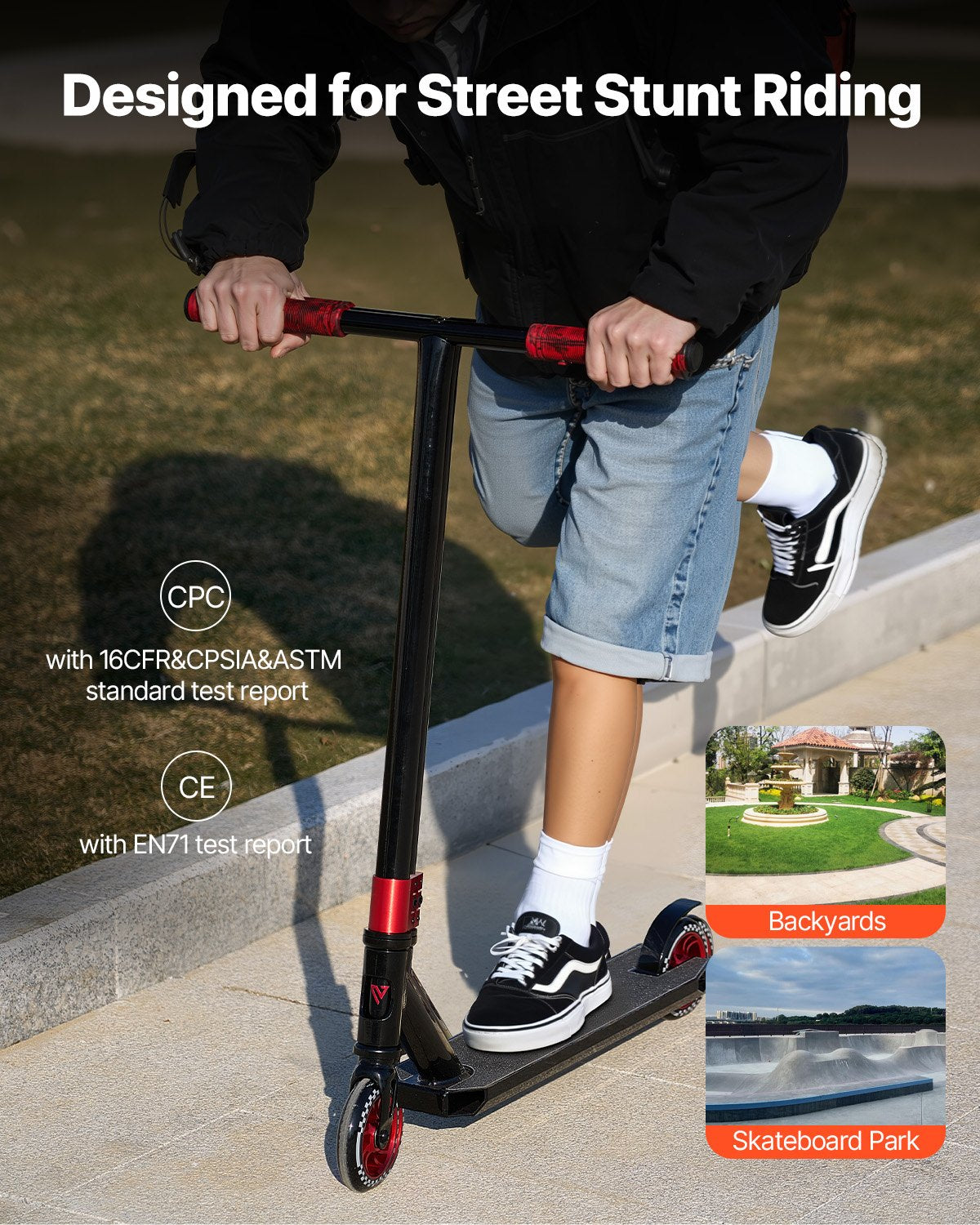 Stunt-Scooter, Profi-Trick-Scooter für Kinder (11–13 Jahre), Jugendliche, Erwachsene, Jungen und Mädchen, Freestyle-Street-Scooter für Fortgeschrittene und Anfänger, Doppellagiges, leichtes Aluminiumdeck