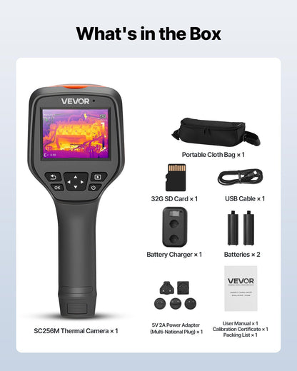 Thermal Camera, 256 x 192 IR Resolution, Handheld Thermal Imaging Camera with 2MP Visual Camera, 25HZ Refresh Rate Infrared Imager with 3.5-Inch Touch Screen, -4°F to 1022°F, WIFI Supported