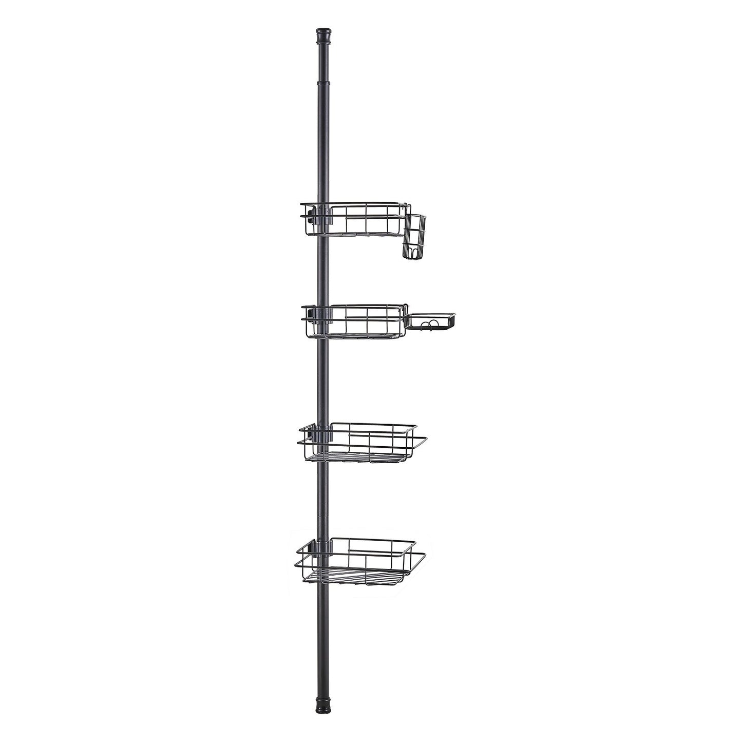 Shower Corner Caddy Tension Pole, 42" to 114" High, Multi-Functional Shower Tension Pole with Strong Load-Bearing Tray, Rust-Proof Easy-to-Install Tension Pole, Fit for Bathroom & Washroom