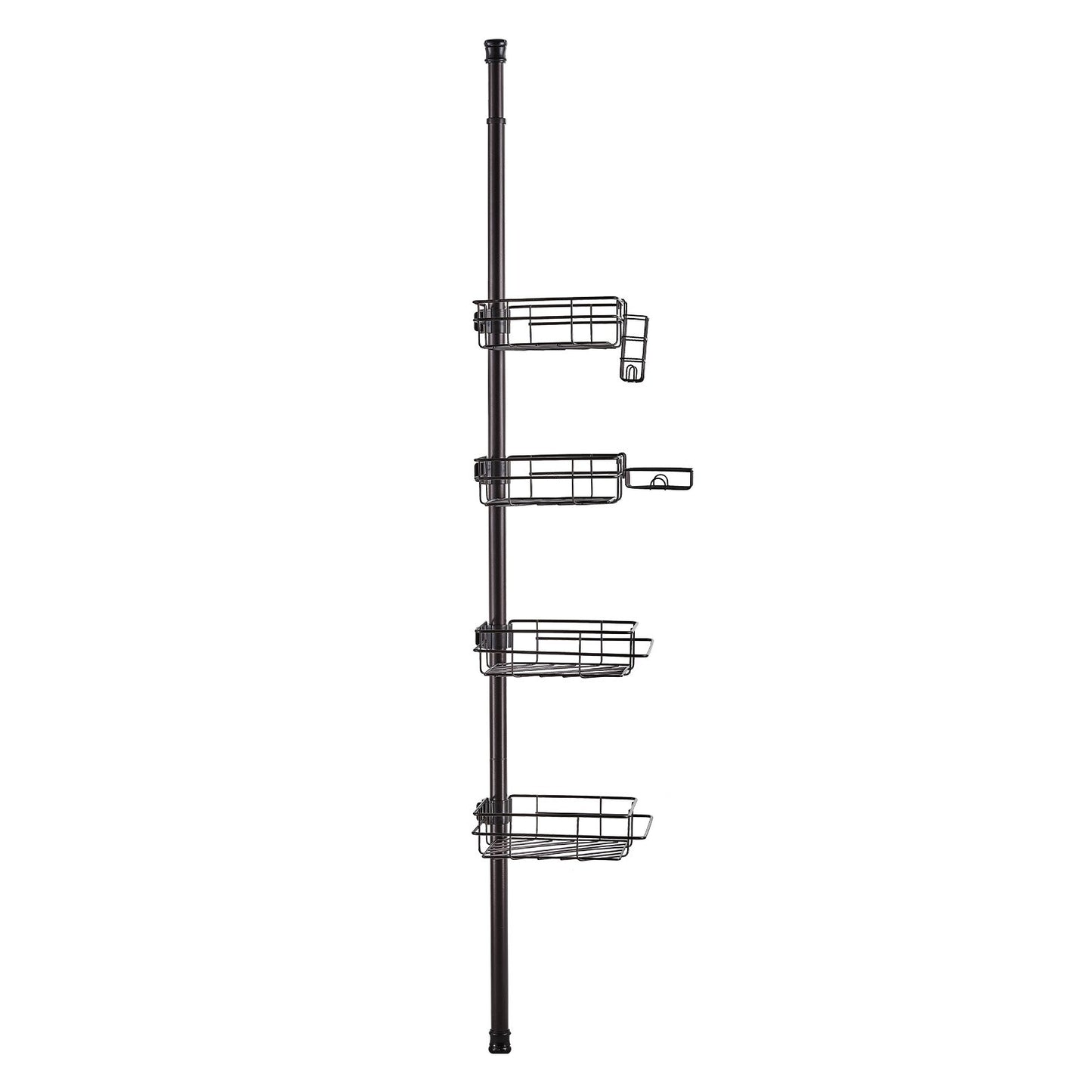 Shower Corner Caddy Tension Pole, 42" to 114" High, Multi-Functional Shower Tension Pole with Strong Load-Bearing Tray, Rust-Proof Easy-to-Install Tension Pole, Fit for Bathroom & Washroom