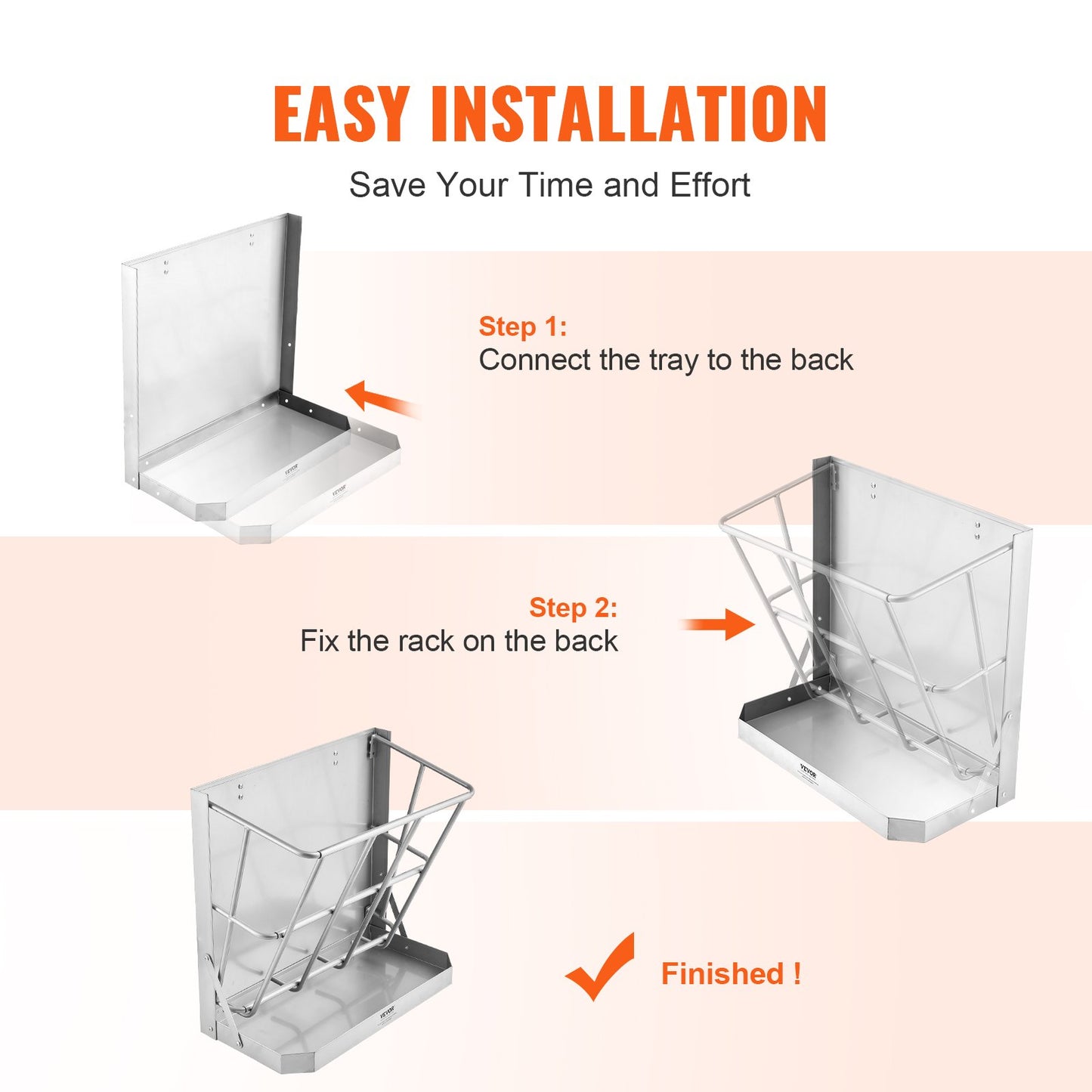 Goat Hay Feeder, 21 Gallons Large Capacity, 2 in 1 Hay and Grain Feeder, Wall Mounted Livestock Feeder with Feed Tray, Multiple Sided Goat Hay Rack, Sturdy Steel Hay Rack for Sheep Horses