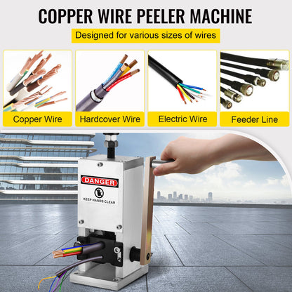 Wire Stripping Tool 1.5-25mm Cable Wire Stripping Machine with 1 Cutting Blade Wire for Cutting and Stripping Scrap Copper Wire
