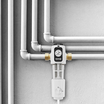 Spin Down Filter, 40 Micron Whole House Sediment Filter for Well Water, 3/4" G-M + 1" G-M, 4 T/H High Flow Rate, for Whole House Water Filtration Systems, Well Water Sediment Filter