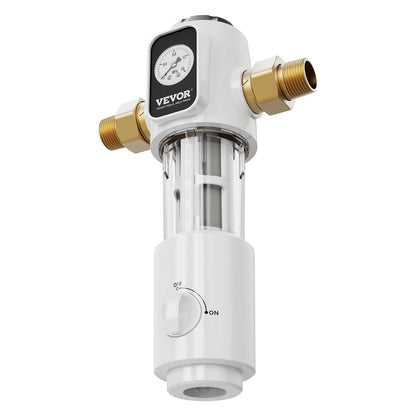 Spin Down Filter, 40 Micron Whole House Sediment Filter for Well Water, 3/4" G-M + 1" G-M, 4 T/H High Flow Rate, for Whole House Water Filtration Systems, Well Water Sediment Filter