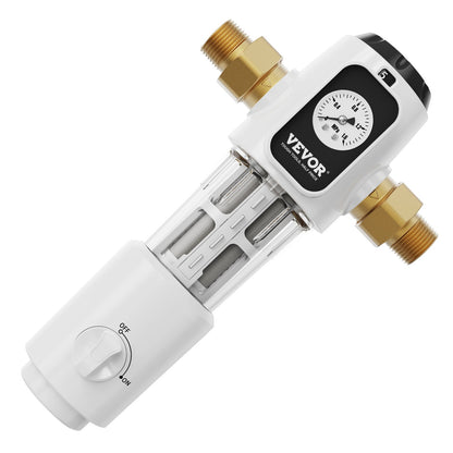 Spin Down Filter, 40 Micron Whole House Sediment Filter for Well Water, 3/4" G-M + 1" G-M, 4 T/H High Flow Rate, for Whole House Water Filtration Systems, Well Water Sediment Filter