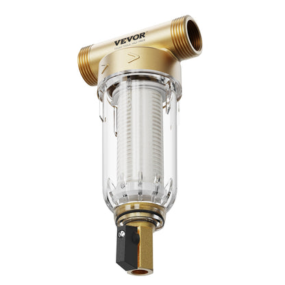 Spin Down Filter, 40 Micron + 30 Micron Fine Filtration, Whole House Sediment Filter for Well Water, 3/4"(1.9 cm) G-F + 1"(2.5 cm) G-M, 4 T/H High Flow Rate, for Whole House Water Filtration Systems