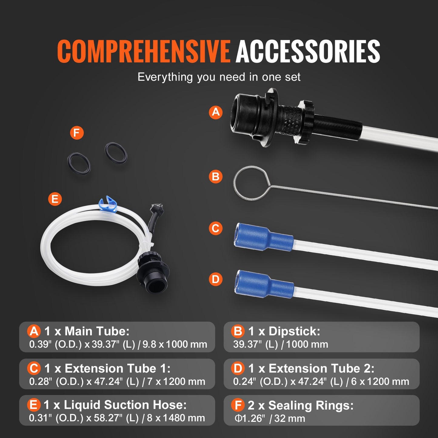 Fluid Extractor, 1.74 Gallons (6.5 Liters), Manual Hand-Operated Oil Changer Vacuum Fluid Extractor with Dipstick and Hose, Oil Extractor Change Pump for Automotive Fluids Vacuum Evacuation