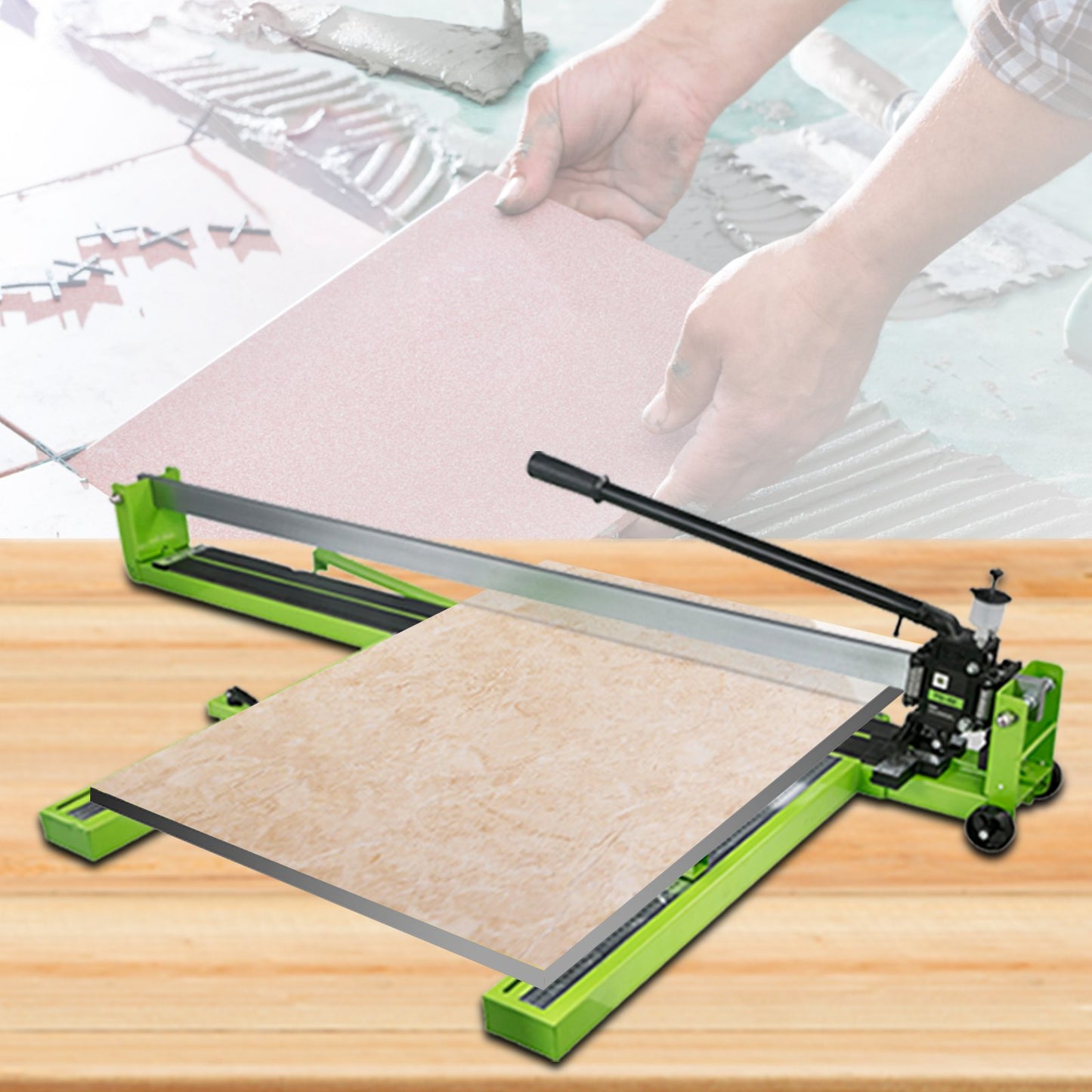 Tile Cutter 47-Inch Manual Tile Cutter 1.4-Inch Tile Cutting Machine Ceramic Porcelain Tile Cutter with Laser Guide All-Steel Frame and Bonus Spare Cutter Wheels Tile Cutter Hand Tool