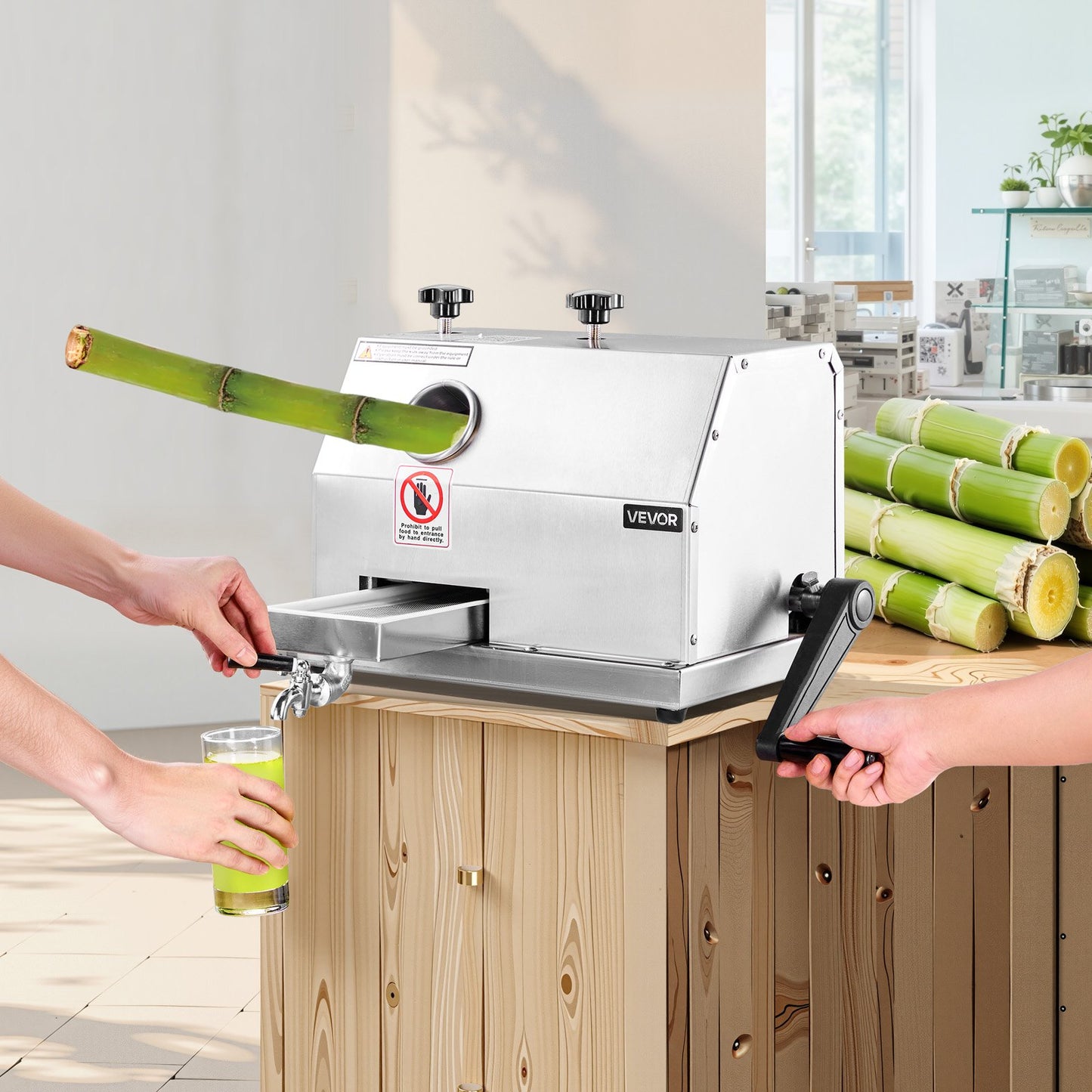 Gewerbliche Zuckerrohrpresse, 50 kg/h Ausstoß, 3 Walzen, 62 mm Einlass