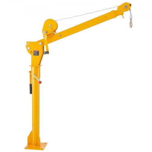 Pickup Truck Crane, Folding Truck-Mounted Bed Crane with 1100 lbs Manual Winch, Steel Pickup Truck Jib Crane Hoist 360 Degrees Swivel for Lifting Goods in Construction, Forestry, and Factory