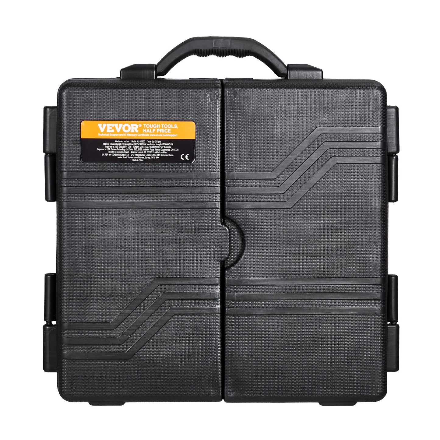 207-teiliger Mechaniker-Werkzeugsatz, 1/4", 3/8" und 1/2" Antriebssteckschlüssel, SAE- und metrischer Werkzeugsatz mit Bits, Schraubenschlüsseln, Ratschengriff, Zubehör und Kunststoff-Aufbewahrungskoffer für die Kfz-Reparatur