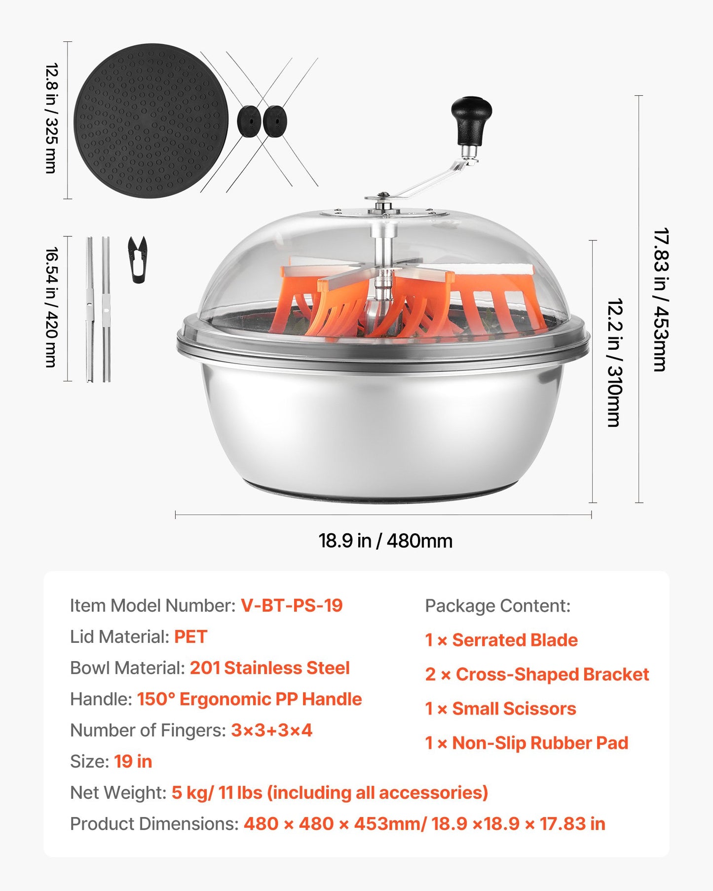 Bud Leaf Bowl Trimmer, 490 mm Manual Bud Trimmer, with Sharp Stainless Steel Blades, Visual Cutting, Wet & Dry Hydroponic Cutting Machine, Twisted Spin Cut for Plants Leaves Buds Flowers