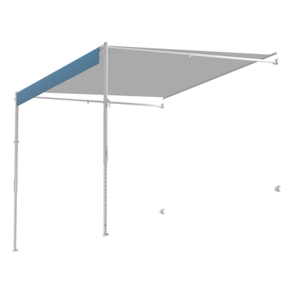 Manual RV Awning Complete Kit, 18' Retractable Awning with Aluminum Alloy Frame, Outdoor Trailer Awning, Fit for Most RVs(Blue Fade)