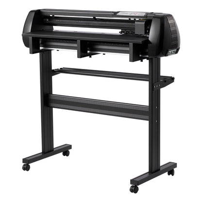 Vinylschneidemaschine, max. 870 mm Vorschubbreite, Doppelklingen, einstellbare Kraft und Geschwindigkeit, LED-Display, Vinylplotter-Drucker-Bundle mit Aufkleberbögen, Transferfolie und Signmaster-Software