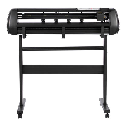 Vinylschneidemaschine, max. 870 mm Vorschubbreite, Doppelklingen, einstellbare Kraft und Geschwindigkeit, LED-Display, Vinylplotter-Drucker-Bundle mit Aufkleberbögen, Transferfolie und Signmaster-Software