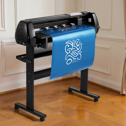 Vinyl Cutter Machine, 870 mm Max Feed Width, Dual Blades, Adjustable Force and Speed, LED Display, Vinyl Plotter Cutter Printer with Signmaster Software for Compatible with Windows and macOS