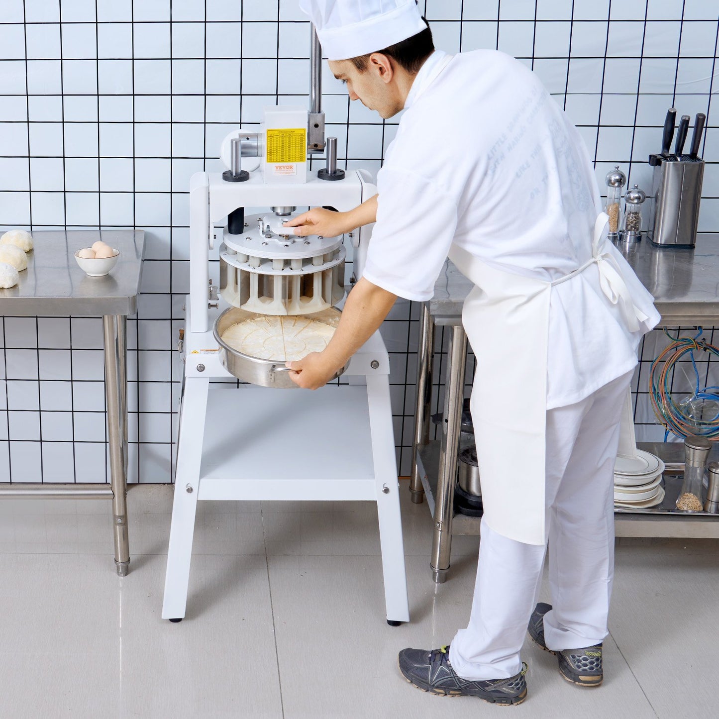 Teigteiler und -rundmacher, 10-teiliges manuelles Teigteiler-Set, 120–560 g Teigteiler mit Handpresse, inklusive Blech und Klinge aus Edelstahl 304, ideal für Bäckereien, Restaurants und den gewerblichen Einsatz.