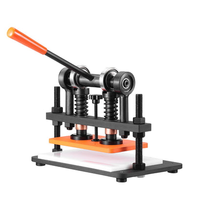 Lederschneidemaschine, 25,9 x 15 cm Prägeplatte, manuelle Stanzmaschine, 1,2 cm Hub, Lederprägemaschine, Stanzmaschine mit zwei Führungswellen für verschiedene Materialien