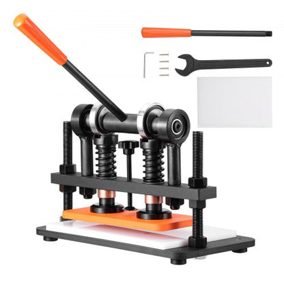 Leather Cutting Machine, 25.9 x 12 cm Embossing Plate Manual Die Cutter, 1.2 cm Pressure Stroke Leather Embossing Machine, Dual Guide Shafts Die Cut Machine for Various of Materials