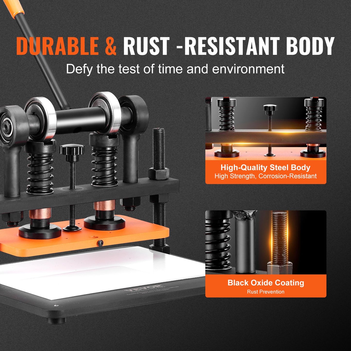 Lederschneidemaschine, 11 x 5,5 Zoll Prägeplatten-Handstanze, 0,47 Zoll Druckhub-Lederprägemaschine, Stanzmaschine mit zwei Führungswellen für verschiedene Materialien