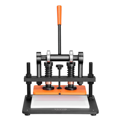 Lederschneidemaschine, 11 x 5,5 Zoll Prägeplatten-Handstanze, 0,47 Zoll Druckhub-Lederprägemaschine, Stanzmaschine mit zwei Führungswellen für verschiedene Materialien