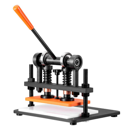 Lederschneidemaschine, 11 x 5,5 Zoll Prägeplatten-Handstanze, 0,47 Zoll Druckhub-Lederprägemaschine, Stanzmaschine mit zwei Führungswellen für verschiedene Materialien