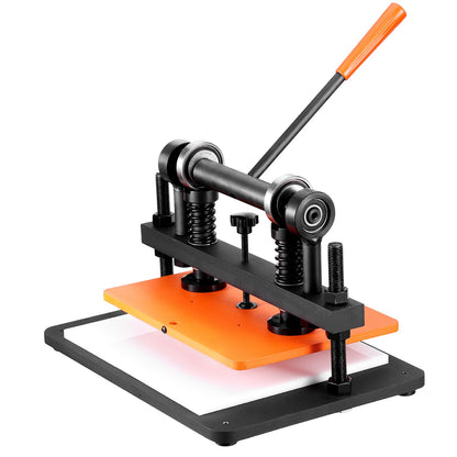 Lederschneidemaschine, 36 x 25,9 cm Prägeplatte, manuelle Stanzmaschine, 1,2 cm Hub, Lederprägemaschine mit zwei Führungswellen für verschiedene Materialien