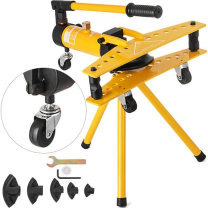 Manuelle hydraulische Rohrbiegemaschine, 10 Tonnen, Durchmesser 6,4–25,4 mm, 6 Biegebacken für Heizungs- und Rohrleitungsbau