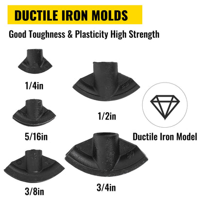 Manuelle hydraulische Rohrbiegemaschine, 10 Tonnen, Durchmesser 6,4–25,4 mm, 6 Biegebacken für Heizungs- und Rohrleitungsbau