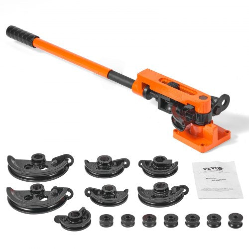 Rohrbiegegerät, manuell, 9,5 mm bis 25,4 mm Außendurchmesser, mit 7 Biegebacken, 180°-Biegewerkzeug für Kupfer- und Aluminiumrohre, geeignet für Klimaanlagen, Kühlschränke und Autoreparaturen