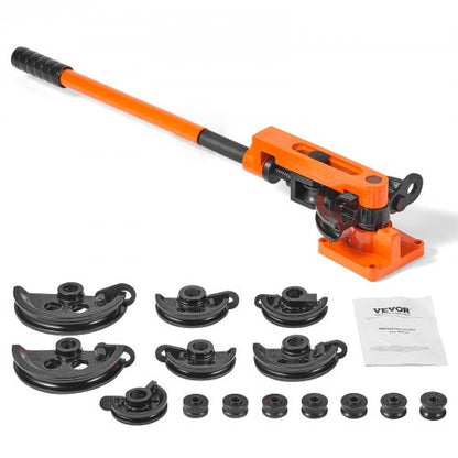 Rohrbiegegerät, manuell, 9,5 mm bis 25,4 mm Außendurchmesser, mit 7 Biegebacken, 180°-Biegewerkzeug für Kupfer- und Aluminiumrohre, geeignet für Klimaanlagen, Kühlschränke und Autoreparaturen