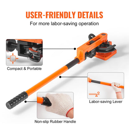 Rohrbiegegerät, manuell, 9,5 mm bis 25,4 mm Außendurchmesser, mit 7 Biegebacken, 180°-Biegewerkzeug für Kupfer- und Aluminiumrohre, geeignet für Klimaanlagen, Kühlschränke und Autoreparaturen