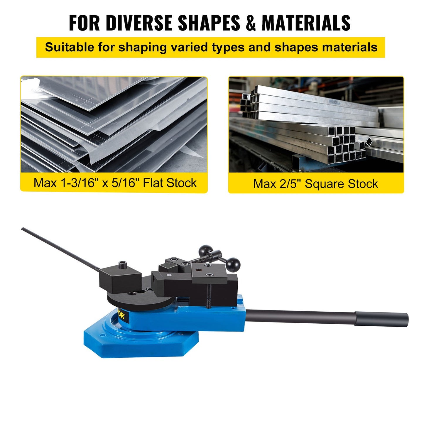 SBG-40 Metallbiegemaschine mit Spirale – Hochgehärtete Stahlbiegemaschine mit Spiralradius- und Winkelbiegefunktion – Universelle Metallstangenbiegemaschine für Stahl, Messing, Kupfer und Aluminium