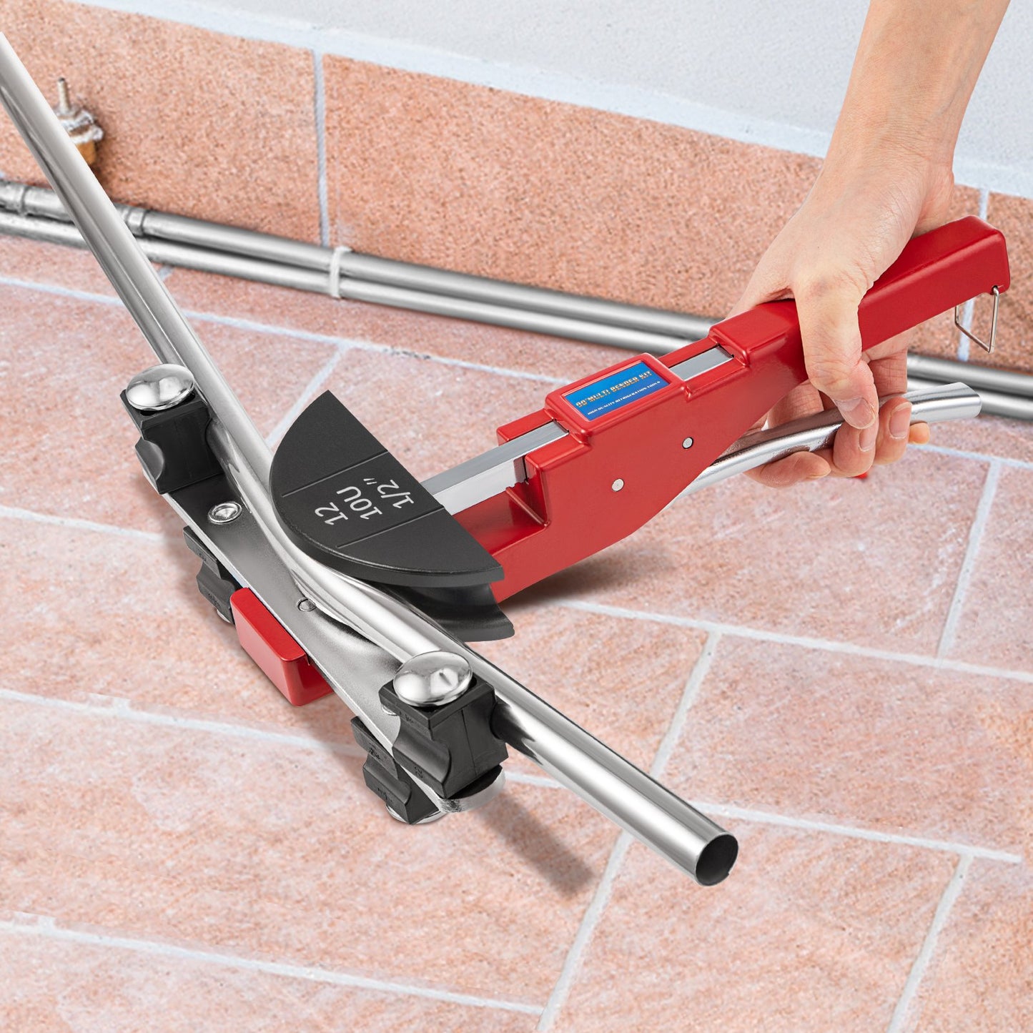 Manuelles Rohrbiegeset mit 7 Köpfen (1/4" bis 7/8") und Multifunktions-Ratschen-Rohrbieger