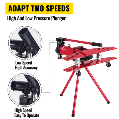 Manuelle Rohrbiegemaschine, Klempnerwerkzeug 16T, Rohrbiegemaschine 1/2-2 Zoll, Rohrbiegemaschine Ø22 mm-Ø60 mm, Rohrbiegemaschine für Heizungs- und Rohrleitungsbau