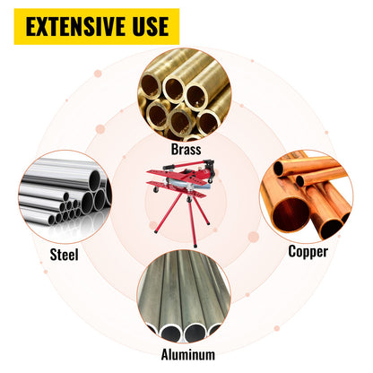 Manuelle Rohrbiegemaschine, Klempnerwerkzeug 16T, Rohrbiegemaschine 1/2-2 Zoll, Rohrbiegemaschine Ø22 mm-Ø60 mm, Rohrbiegemaschine für Heizungs- und Rohrleitungsbau