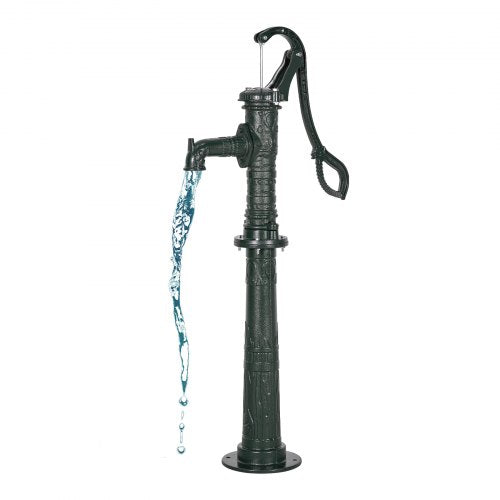 Handpumpe für Brunnen, max. Förderhöhe 6 m, antike gusseiserne Handpumpe mit höhenverstellbarem Sockel, NPT 1-1/4"-Anschluss, einfache Installation, für Garten, Teich, Hof, Bauernhof, Grünflächen