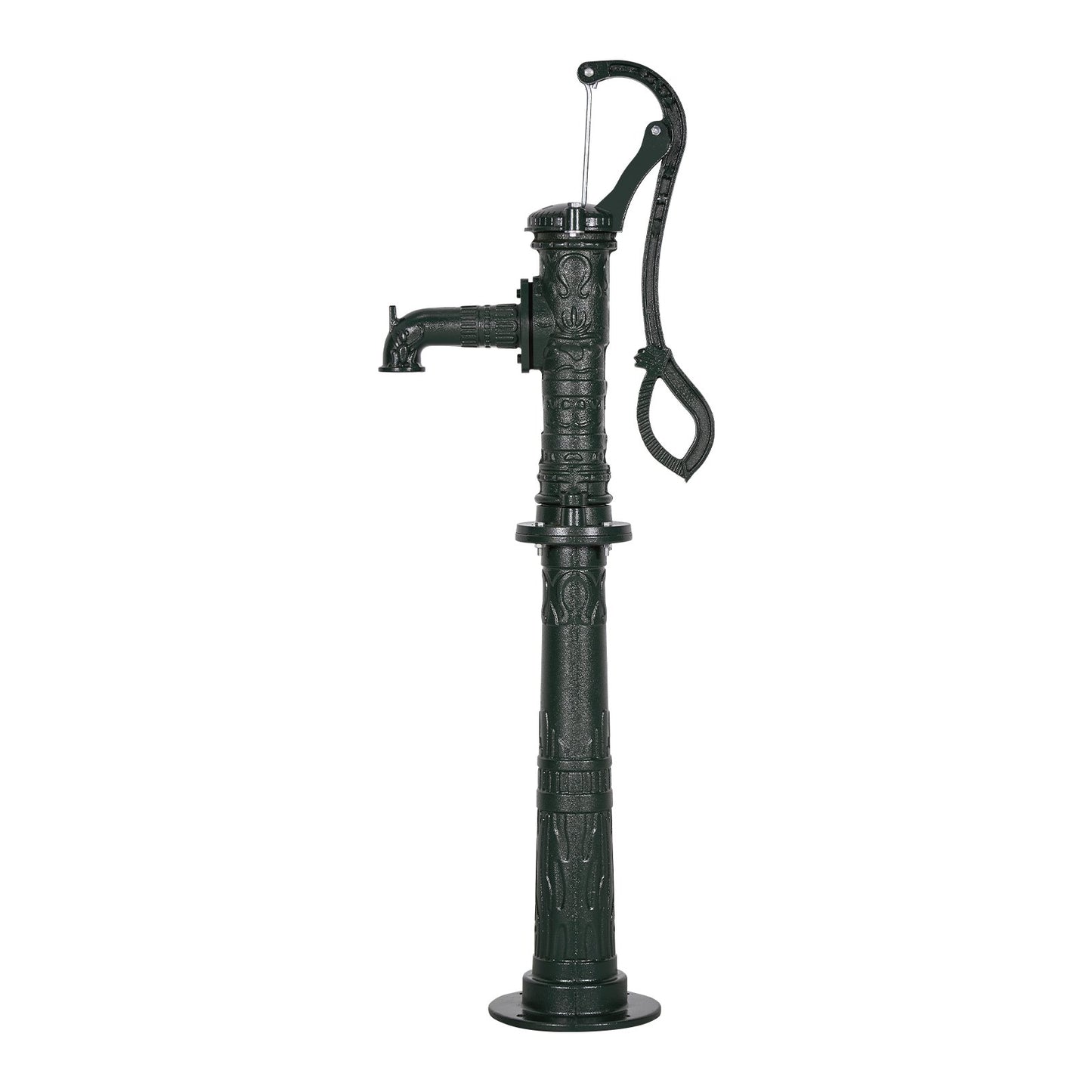 Handpumpe für Brunnen, max. Förderhöhe 6 m, antike gusseiserne Handpumpe mit höhenverstellbarem Sockel, NPT 1-1/4"-Anschluss, einfache Installation, für Garten, Teich, Hof, Bauernhof, Grünflächen