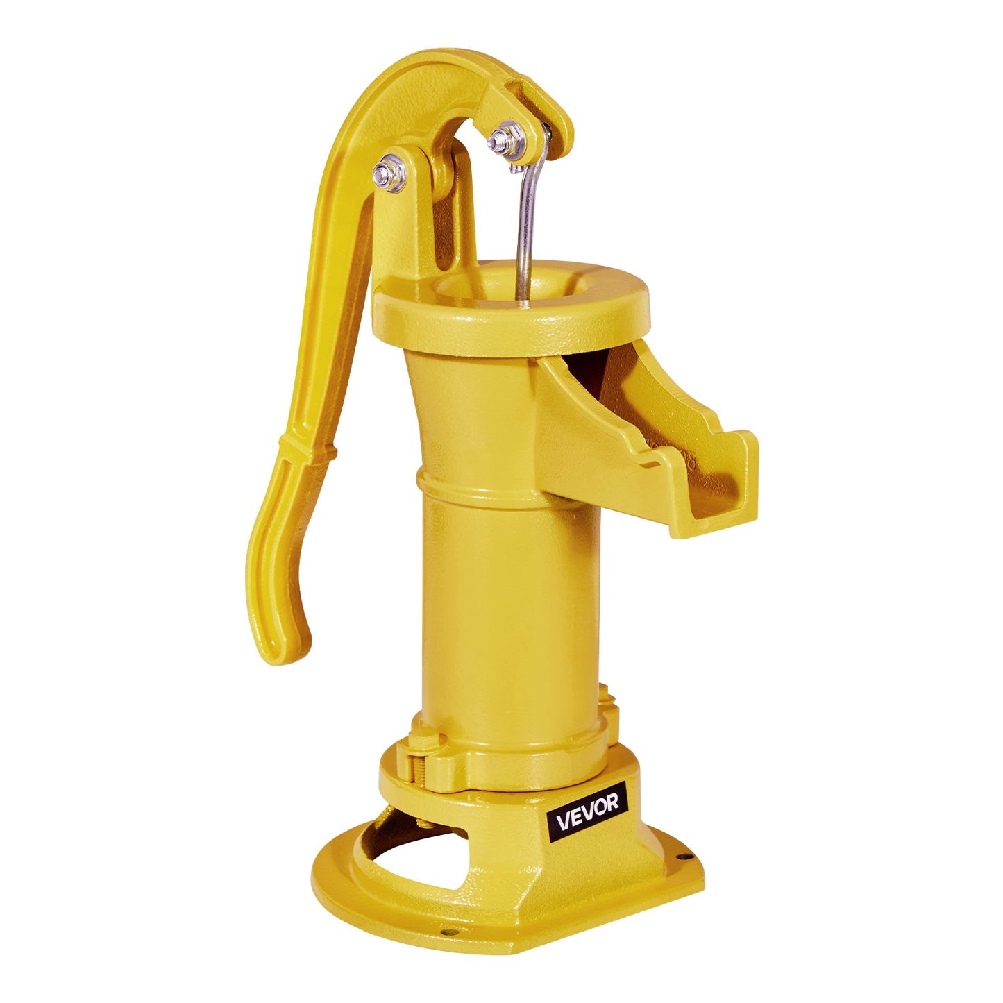 Handpumpe für Brunnen, maximale Förderhöhe 7,6 m, antike gusseiserne Handpumpe, NPT-Anschluss (1-1/4 Zoll), einfache Installation, altmodisch für Garten, Teich, Hinterhof, Bauernhof, gelb