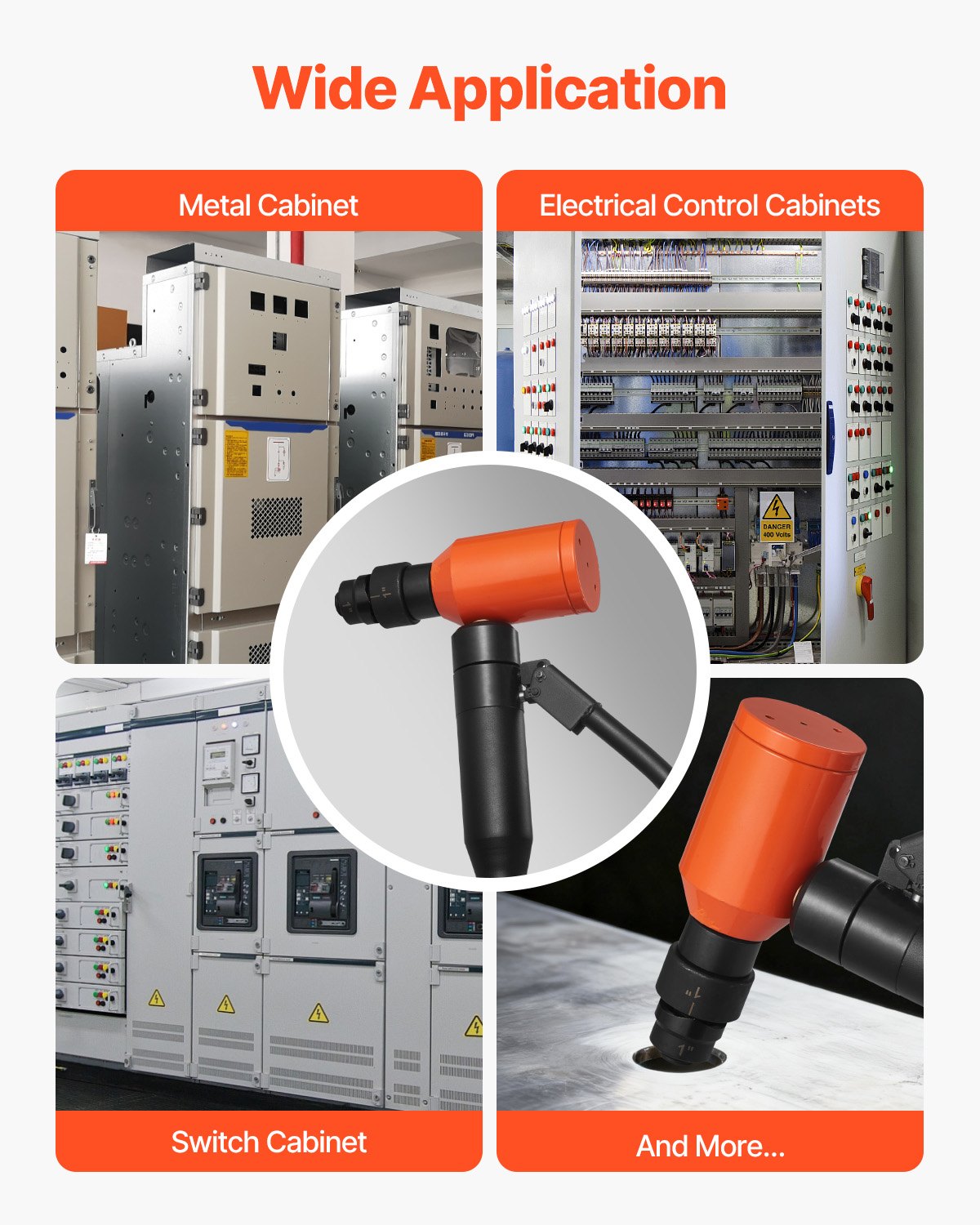 Knockout Punch Set, 98.07 kN Hydraulic Knockout Set, 12.7 to 50.8mm KO Tool Kit Hole Making Tool, KO Tools Kit W/6 Dies for Metal Electrical Cabinets, Electrical Control Cabinets, Switch Cabinet