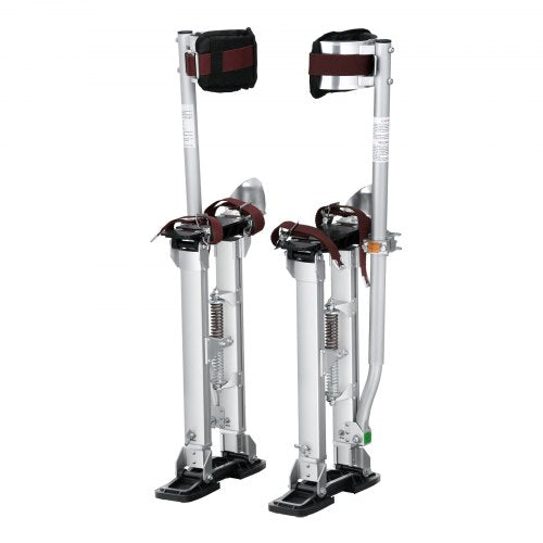 Drywall Stilts, 46 cm-76 cm Adjustable Aluminum Tool Stilts with Protective Knee Pads, Durable and Non-slip Work Stilts for Sheetrock Painting, Walking, Taping, Silver