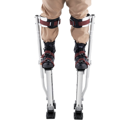 Drywall Stilts, 46 cm-76 cm Adjustable Aluminum Tool Stilts with Protective Knee Pads, Durable and Non-slip Work Stilts for Sheetrock Painting, Walking, Taping, Silver