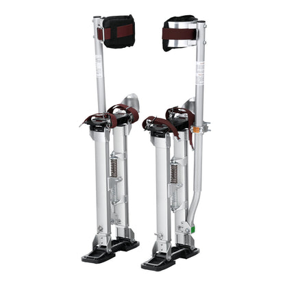 Drywall Stilts, 46 cm-76 cm Adjustable Aluminum Tool Stilts with Protective Knee Pads, Durable and Non-slip Work Stilts for Sheetrock Painting, Walking, Taping, Silver