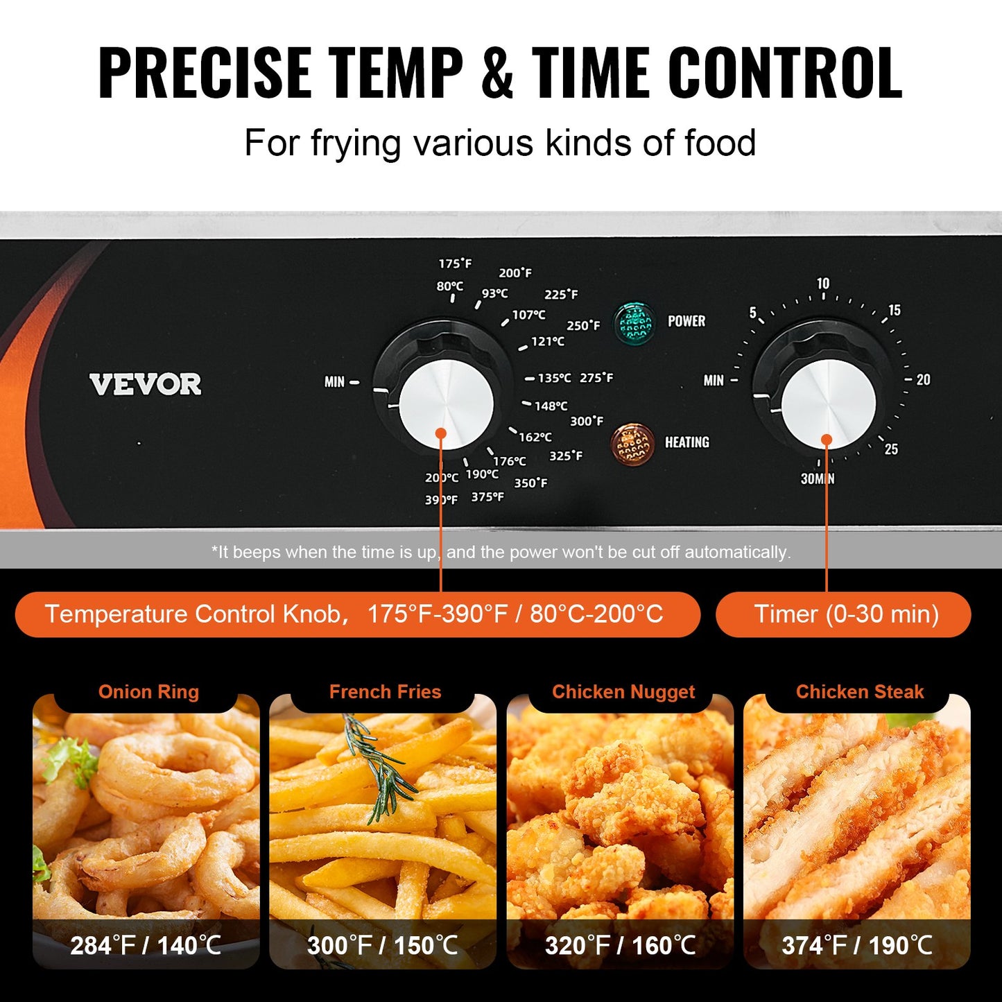 Gewerbliche Fritteuse, Doppeltank-Tischfritteuse mit 3500 W Leistung, 2 x 9 Qt / 8,5 l Doppelöl-Fritteusen mit 2 Frittierkörben, 1 mm dickes Edelstahlgehäuse, Zeit- und Temperaturregelung, für den Einsatz in der Gastronomie